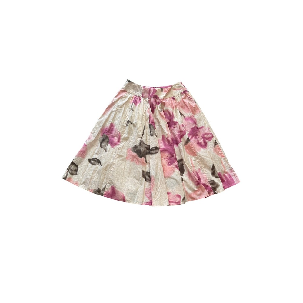 Vintage Nygard Cream Pink Floral Full Skirt Cotton Lined Twee Western Sz 6 Rodeo - Picture 2 of 6